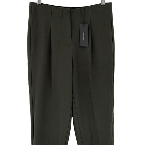 Vero Moda Isabel High Rise Tapered Pleated Pant Women 38/32 Dark Green NWT - Picture 2 of 8